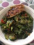 Zucchinis con verduras al vapor
