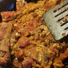 A picture of Tex-Mex Migas with Chorizo.