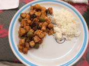 Una foto de pechuga pollo vegano