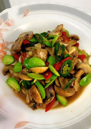 Foto resep Tumis jamur Pete