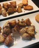 Patatas con nuggets de pollo en freidora de aire