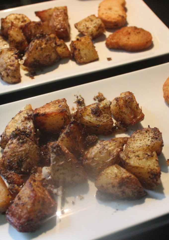 Una foto de Patatas con nuggets de pollo en freidora de aire