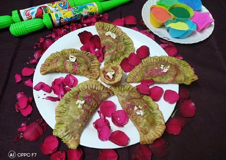 Recipe of Speedy Colourful chocolate coconut gujiya