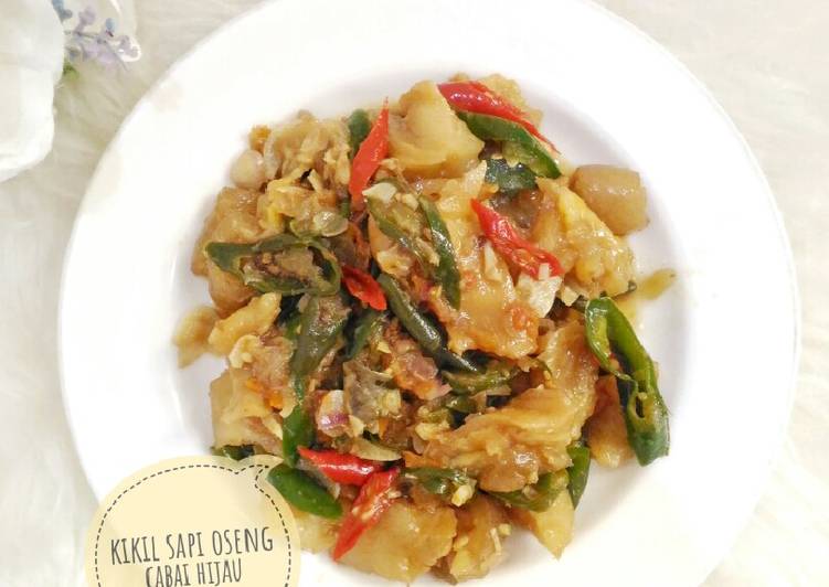 🍃Kikil Sapi Oseng Cabai Hijau 💟 #ketopad_cp_olahankikil