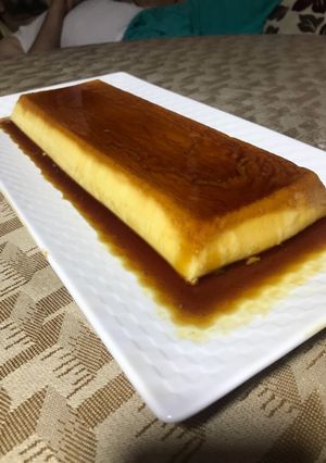 Una foto de Flan de nata y leche condensada
