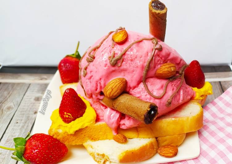 Cara Gampang Membuat Strawberry Ice Cream 🍓🍓🍓, Bisa Manjain Lidah