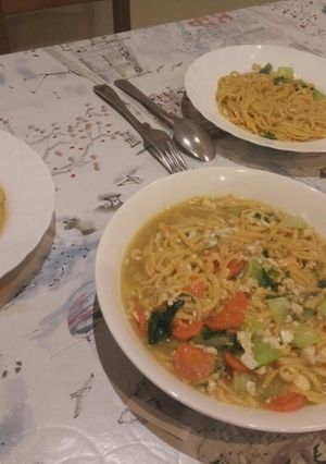 A picture of Mie Rebus Noodle Soup.
