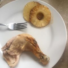Browned pineapple to serve with chicken A picture of Browned pineapple to serve with chicken.