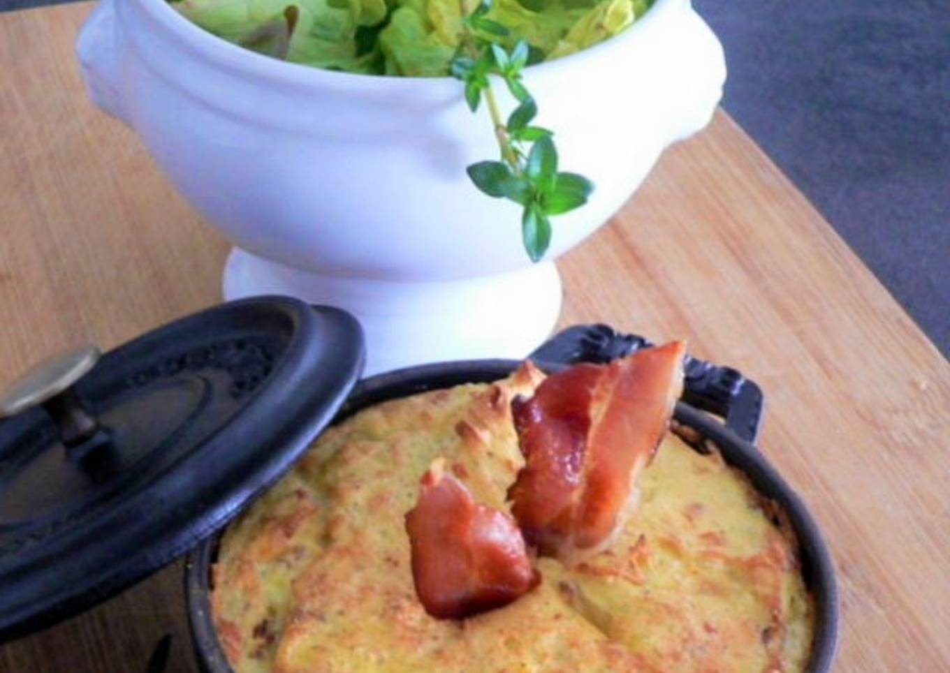 Petites cocottes de pommes de terre aux petits lardons