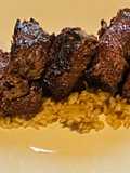 Bourbon Marinated Tenderloin over Brown Rice