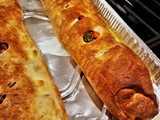 Sausage Pepper & Broccoli Rabe Calzone with Roasted Peppers & Mozzarella