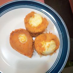 A picture of Moi moi with egg.