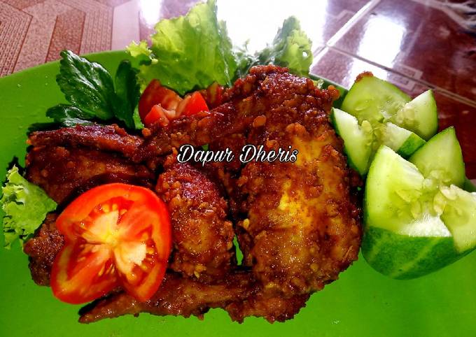 Resep Sayap goreng bumbu sate Anti Gagal