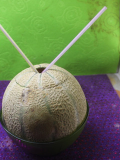 Una foto de Sorbete de melón cantaloup con sangría