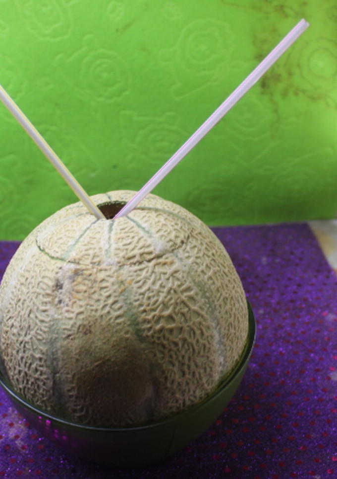 Una foto de Sorbete de melón cantaloup con sangría