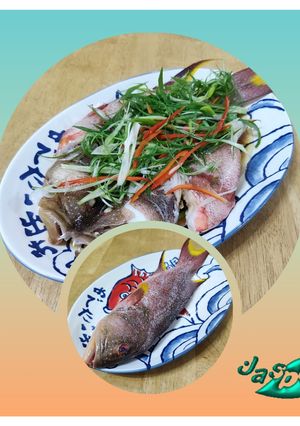 蔥油淋燕尾星斑 的食譜成品照片