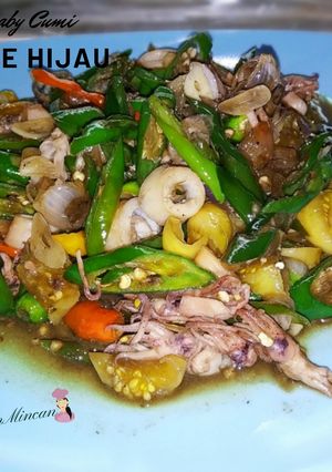 Foto resep Baby Cumi Cabe Hijau (cumi asin)