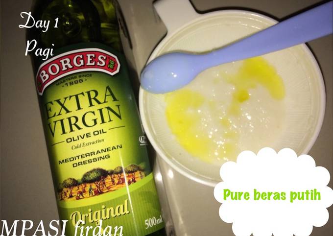 Langkah Mudah untuk Menyiapkan Pure beras putih (menu tunggal hari ke 1 pagi) yang Enak Banget