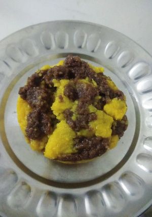 A picture of Chocolate pineapple bread pudding.