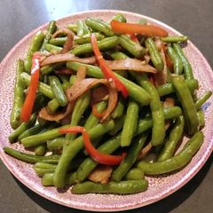 Stir-Fried Green Beans with Bacon A picture of Stir-Fried Green Beans with Bacon.