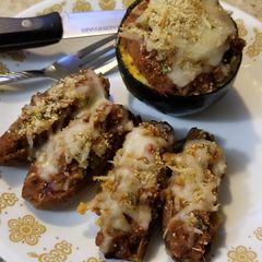 A picture of Sloppy Joe Stuffed Mini-Eggplant & Zucchini.