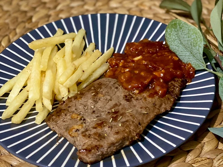 Cara Mudah Membuat Resep Beef steak BBQ home made yang Bikin Ngiler Anti Ribet, Lezat Sekali