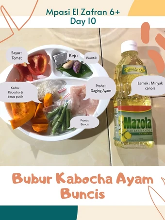 Langkah Mudah untuk Membuat Resep Mpasi 6+ Day 10 : Bubur Kabocha Ayam Buncis yang  Bikin Ketagihan Anti Ribet, Mantap Sekali