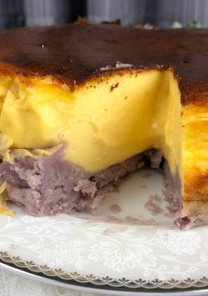 芋頭巴斯克乳酪蛋糕Basque Cheesecake(比依氣炸鍋) 的食譜成品照片