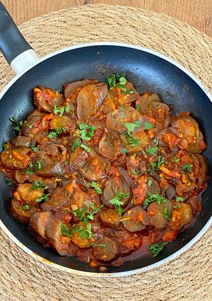 Une photo de Aubergine poêlée