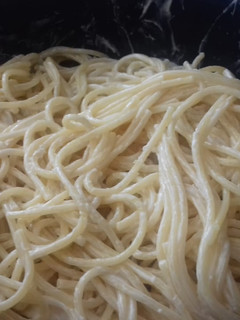 Una foto de Spaghetti con crema y mayonesa
