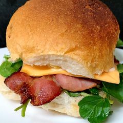 A picture of My Bacon,Cheese & Mixed Lettuce on a Lovely Crusty Cob 😋.