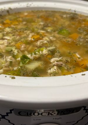 A picture of Harvest Hex Orzo Soup.