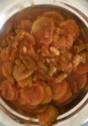صورة لوصفة طبق فاصوليا خضراء وكوسة