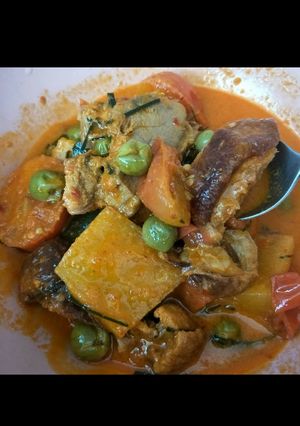 A picture of Red Curry with Roast Duck.