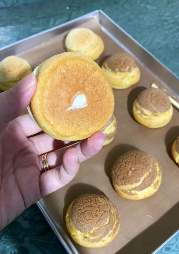 Foto resep Isi fla Choux Au Craquelin / Cream Puff ala Beard Papa