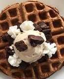 Waffles de avena y brownie