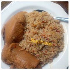 A picture of Jallof rice da moi moi.