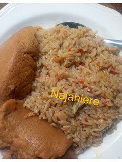 A picture of Jallof rice da moi moi.