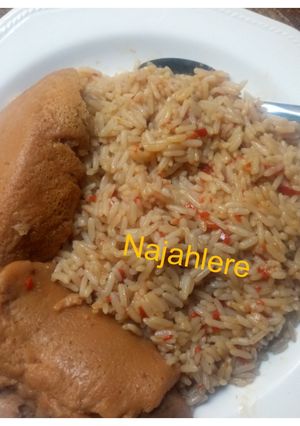A picture of Jallof rice da moi moi.