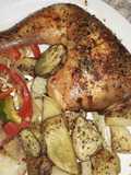 Pollo al horno con verduras