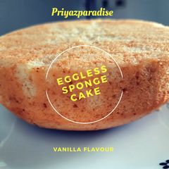A picture of Eggless Vanilla Sponge Cake.