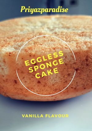 A picture of Eggless Vanilla Sponge Cake.