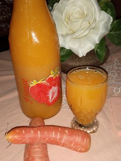 صورة لوصفة عصير الجزر والبرتقال وليمون صحي 😍