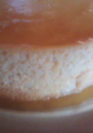 Una foto de Flan amaretto