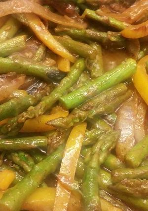 A picture of Coconut Marinated Asparagus .
