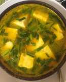 Canh bí đỏ đậu hũ