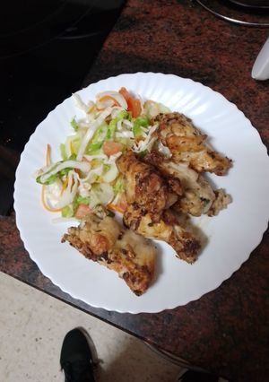 Una foto de Alitas de pollo asados en freidora de aire