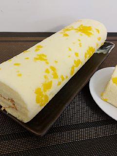 芒果慕斯蛋糕捲 的食譜成品照片