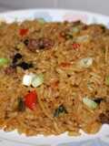 Arroz navideño con cerdo y frutos secos