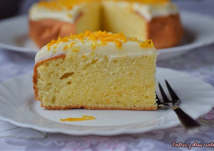 Bizcocho de naranja con crema de queso